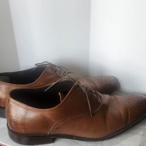 Vittorio Brown Leather Corey Oxford Shoes Classic Formal Design Sz 11